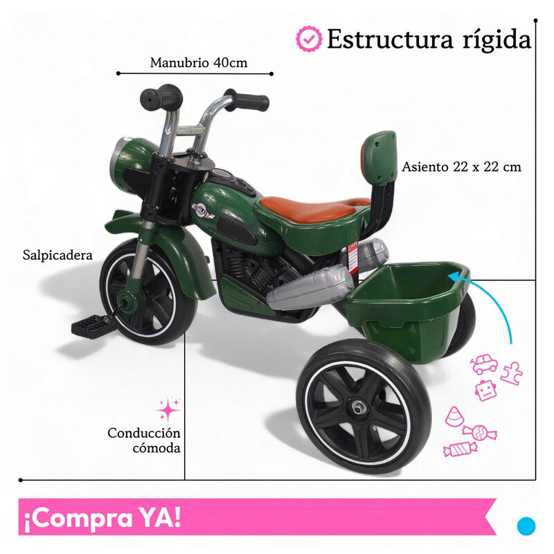 Triciclo Infantil C&oacute;modo C/ Luces y Sonido TEK-... image number null