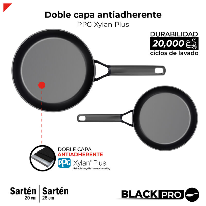 Set 2 Sartenes 20 Y 28cm Aluminio Forjado Bogne... image number null