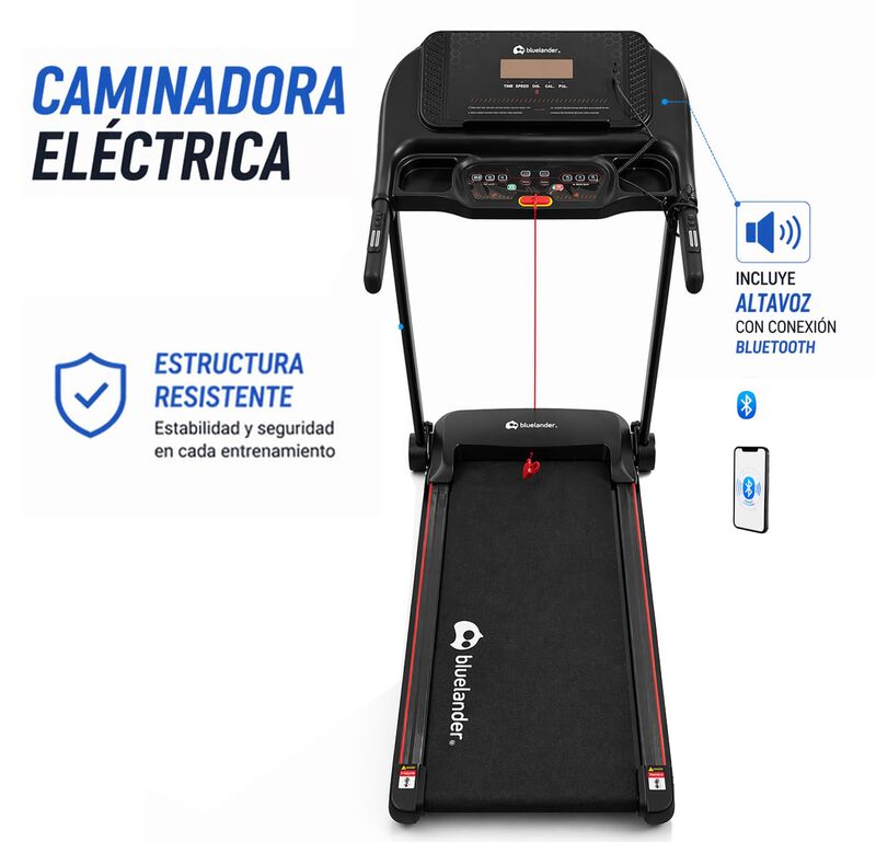 Caminadora El&eacute;ctrica 1.5 Hp Con Bluetooth Y 12 ... image number null