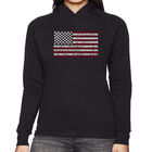 Sudadera Con Capucha Word Art Para Mujer - Bandera USA De Los 50 Estados - Negro