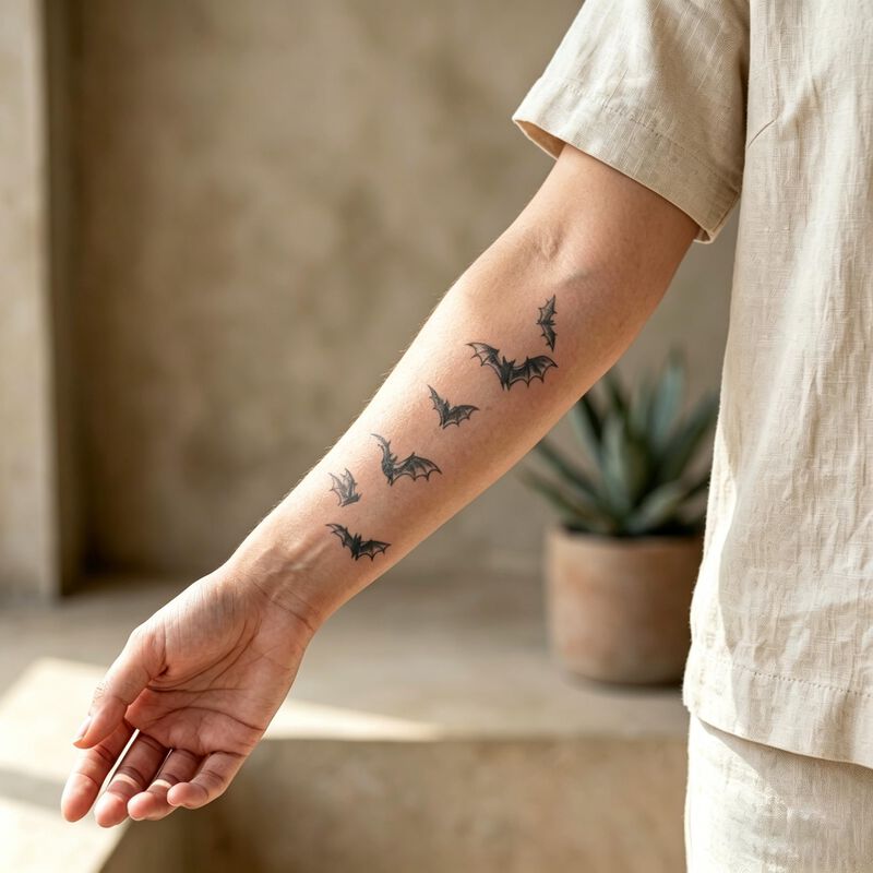 Tatuaje Temporal Verdbook Patr&oacute;n De Murci&eacute;lagos... image number null