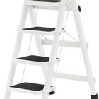 Escalera Plegable Multifuncional Tipo Tijera 4 Pelda&ntilde;os, (Blanco) Bluelander