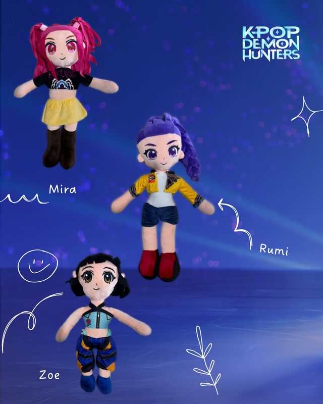 Peluches Mira, Rumi y Zoe Kpop Demon Hunters Ma... image number null