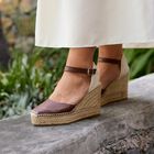 Alpargata de Cu&ntilde;a Alta Marga en Napa Marr&oacute;n Oscuro