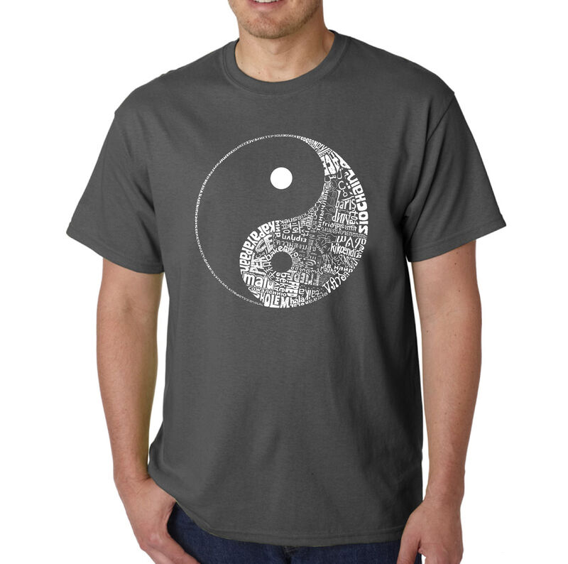 Camiseta Word Art Para Hombre - Yin Yang - Gris image number null