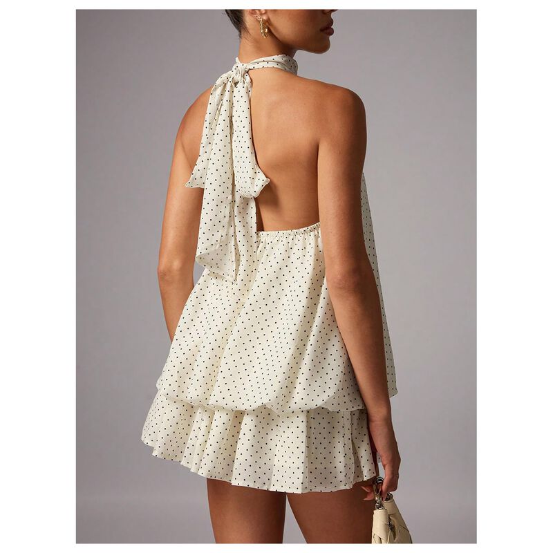 Vestido Mini Floerns Sin Mangas con Escote Halt... image number null