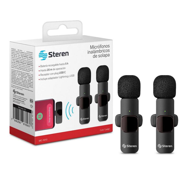 Micr&oacute;fonos inal&aacute;mbricos de solapa USB / USB C /... image number null