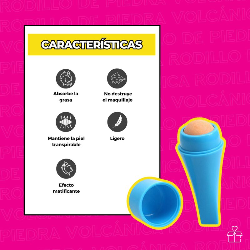 Rodillo Facial Con Bola Piedra Volcánica Absorb... image number null