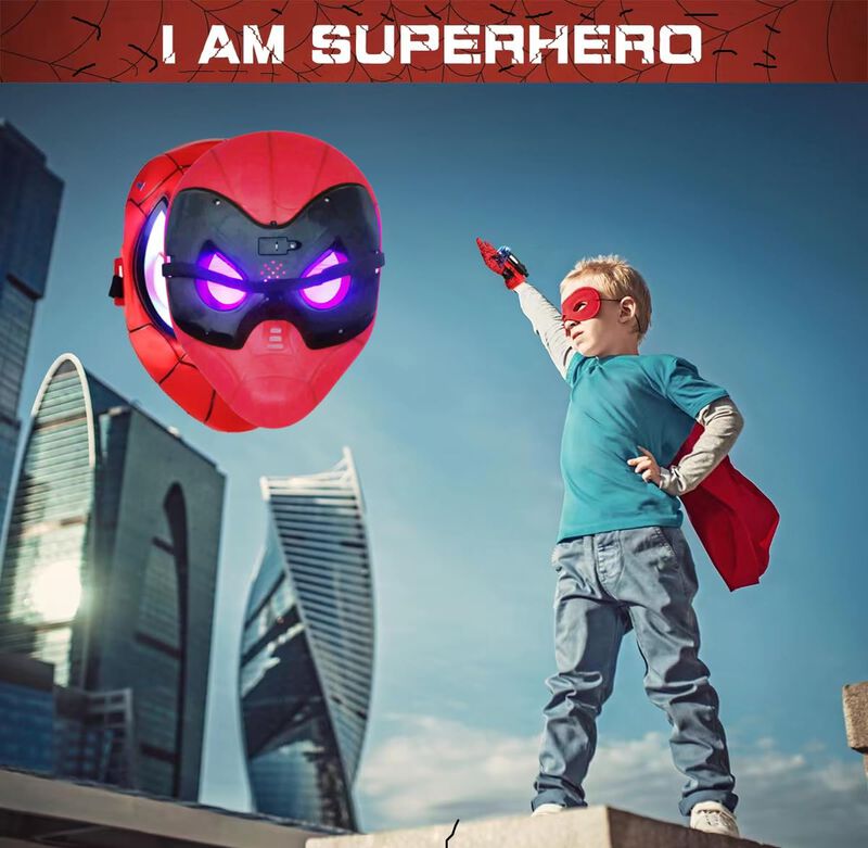 Disfraz Lsxlzqn De Superh&eacute;roe Con M&aacute;scaras, Cap... image number null