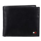Cartera Tommy Hilfiger Delgada De Cuero Plegable Negra Para Hombre