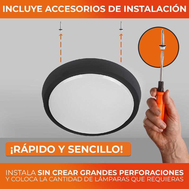 L&aacute;mpara Plaf&oacute;n LED de Sobreponer, 15 W, Luz Sua... image number null