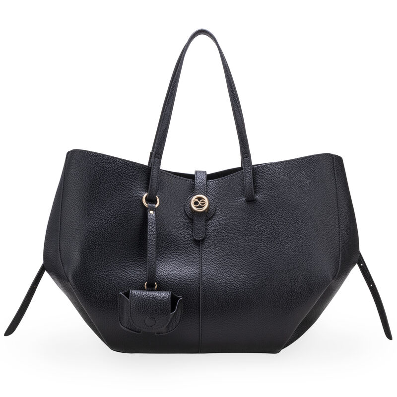 Bolsa Tote Maxi Con Porta Audif&oacute;nos Color Negro image number null