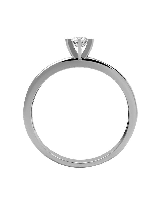 Anillo de Compromiso en Oro Blanco 14K con Circ... image number null