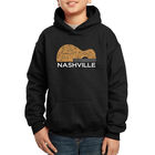 Sudadera Con Capucha Word Art Para Ni&ntilde;o - Guitarra de Nashville - Negro