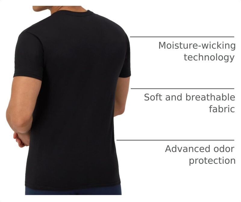 Camiseta Hanes Freshiq 4 Unidades Negro Talla M image number null