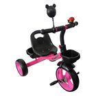 Triciclo Infantil Con Canastas Delantera Y Trasera, Espejo Retrovisor Y Timbre &mdash; Estructura De Acero Para Ni&ntilde;os 3-5 A&ntilde;os Rosa