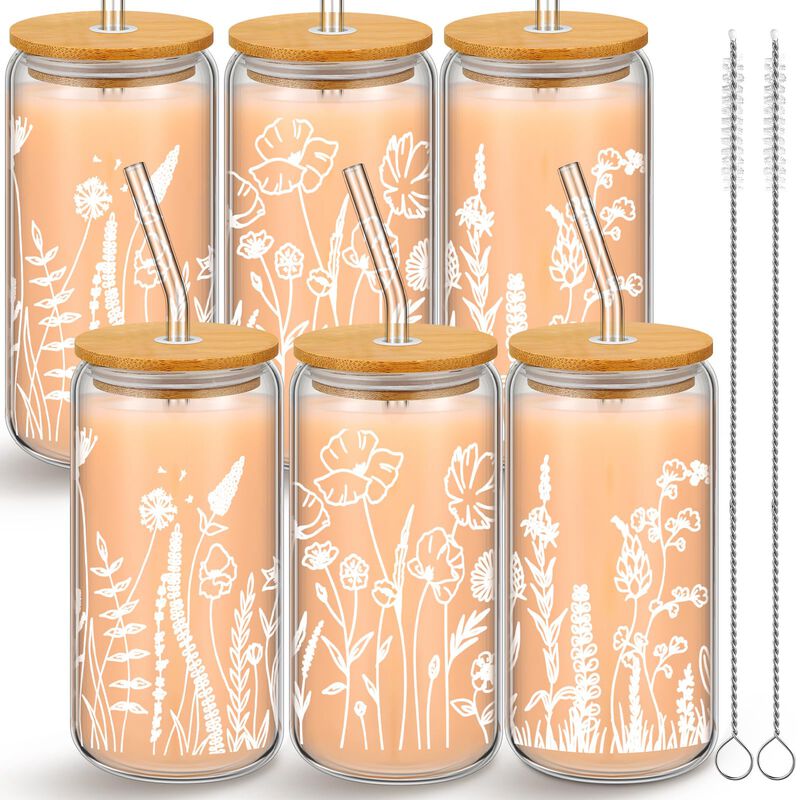Juego De 6 Vasos De Vidrio Bokon 500 ml Con Tap... image number null