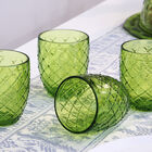 Set Vasos Diamante Cristal Verde 4 Piezas 320Ml.