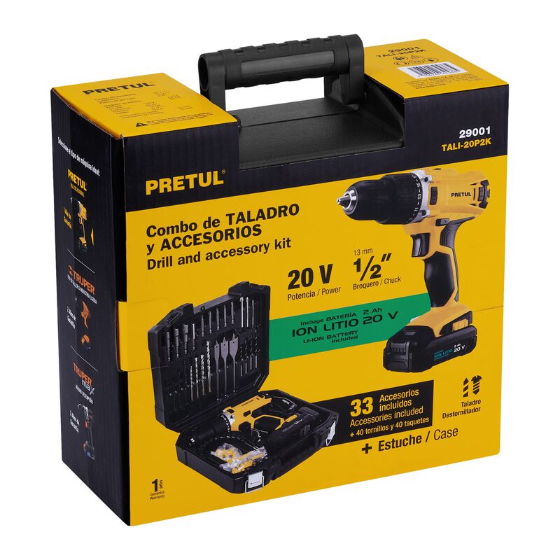 Kit Taladro Inalámbrico 1/2' 20 V y 32 Accesori... image number null