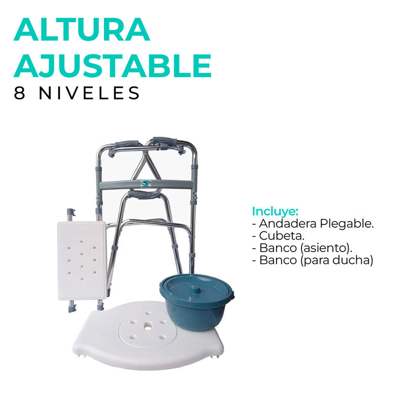 Andadera para Adulto Mayor 6 en 1  |  Doble Apo... image number null
