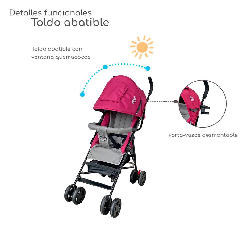 Carriola Plegable con Reclinado y Toldo Carri D... image number null