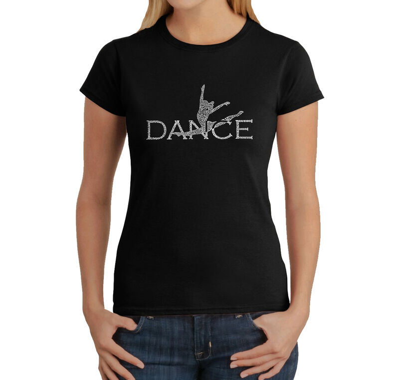 Camiseta Word Art Para Mujer - Bailarina- Negro image number null