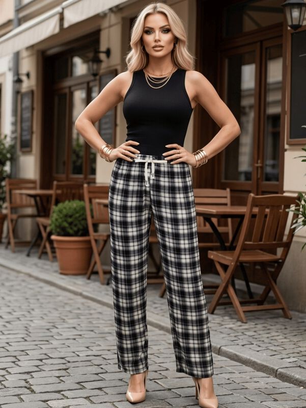 Pantalon De Mujer De Corte Ancho Malabis Panta-... image number null