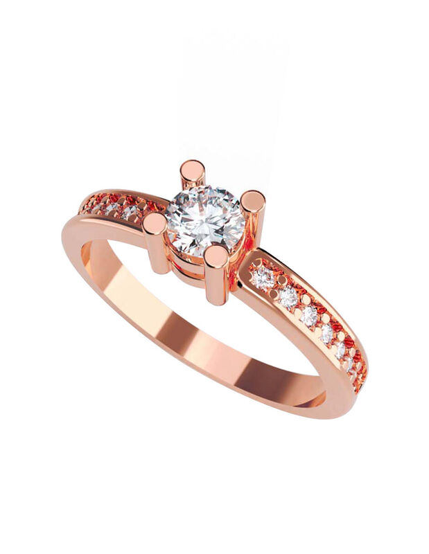 Anillo de Compromiso de 14K con Diamante de Lab... image number null