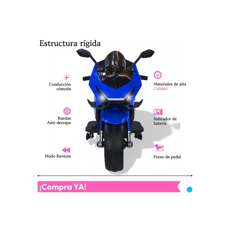 Motocicleta El&eacute;ctrica Montable Deportiva Nino T... image number null