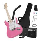 Guitarra El&eacute;ctrica Accesorios Rosa + Amplificador De Regalo 9v 5a Audiotek