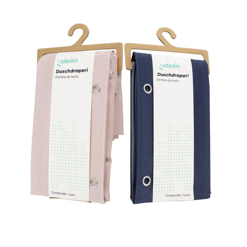 Juego de 2 Cortinas de Ba&ntilde;o - Color Rosa y Azul image number null