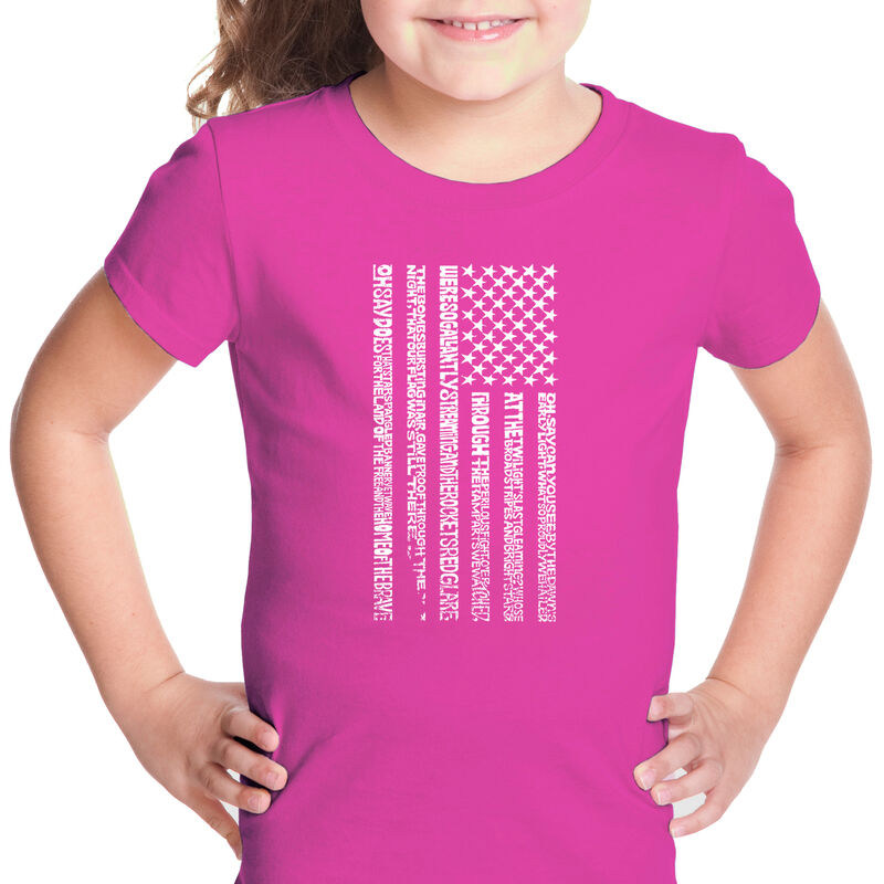 Camiseta Word Art Para Ni&ntilde;a - Bandera del Himno... image number null
