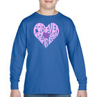 Camiseta De Manga Larga Word Art Para Ni&ntilde;o - Forever In Our Hearts - Azul Rey