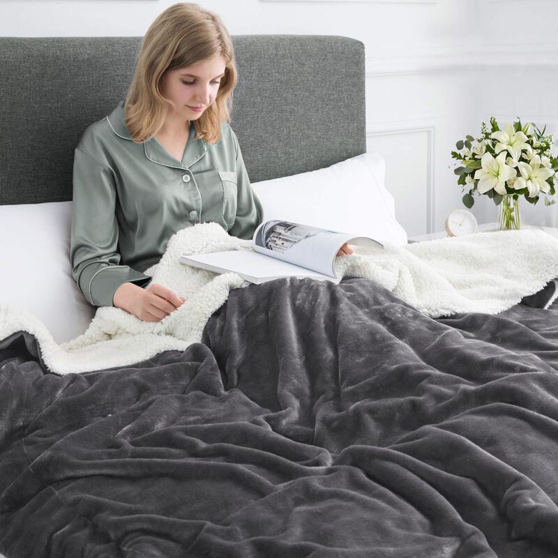 Manta Ir Imperial Rooms Sherpa 152 &times; 127 cm Gri... image number null