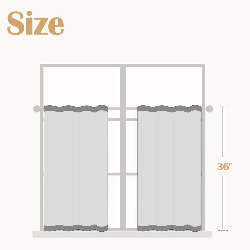 Cortinas De Cocina Jinchan De Lino Beige, 36 Cm... image number null