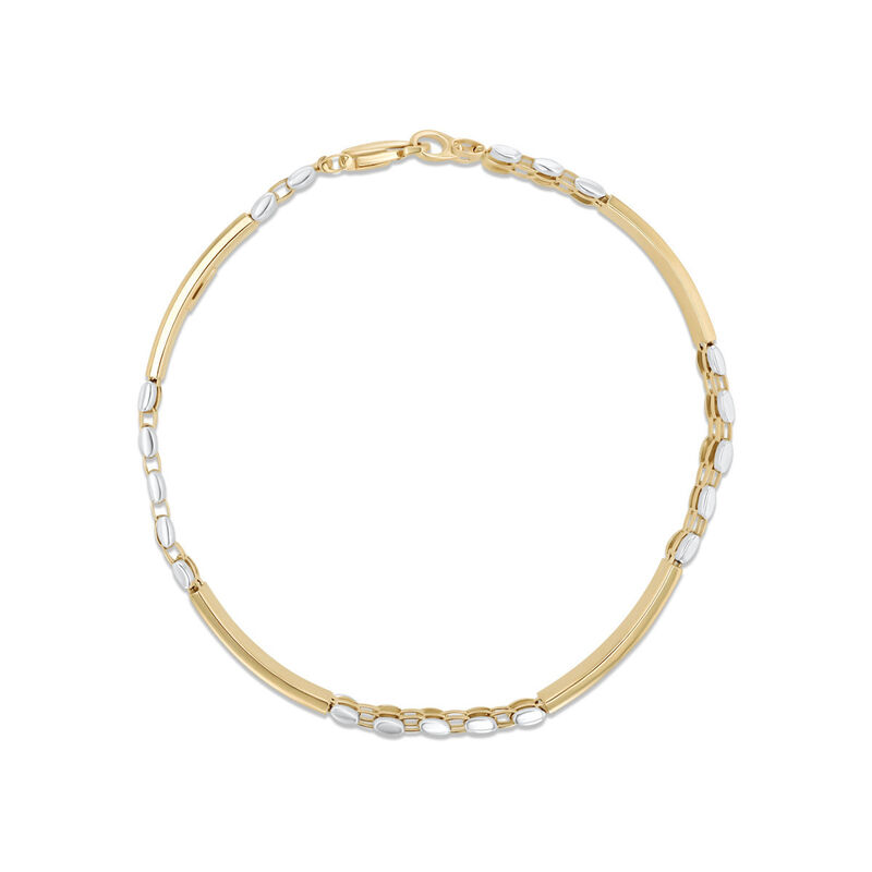 Pulsera De Oro Amarillo Y Blanco 14K Para Cabal... image number null