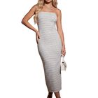 Vestido Largo Strapless Malabis Ves-1049 Blanco