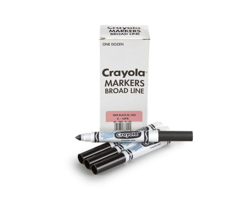 Rotulador Crayola, Lavable, Negro, 12 Quilates,... image number null