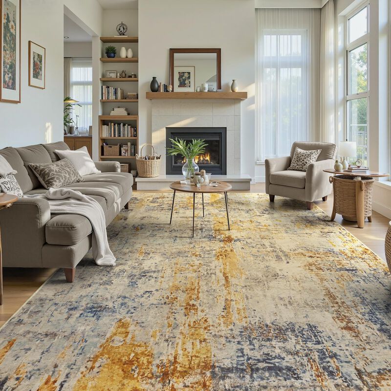 Alfombra Ompaa 6x9 Beige Lavable Boho Antidesli... image number null