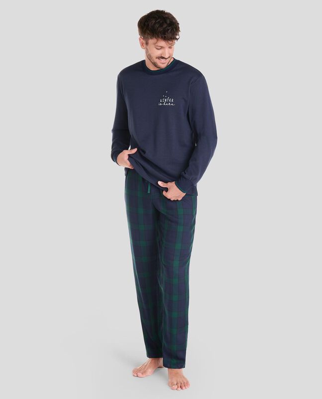 Pijama de Cuadros Verdes Verde image number null