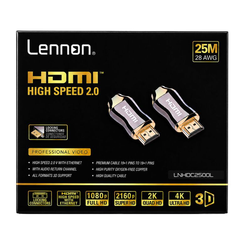 Cable Hdmi 2.0 Lennon Ln-hdc2500l Alta Velocida... image number null