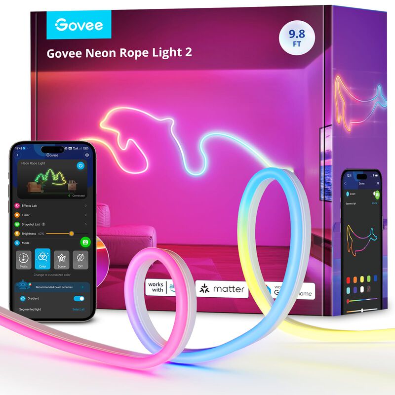 Cuerda De Ne&oacute;n Inteligente Led Rgbic De Neon Li... image number null