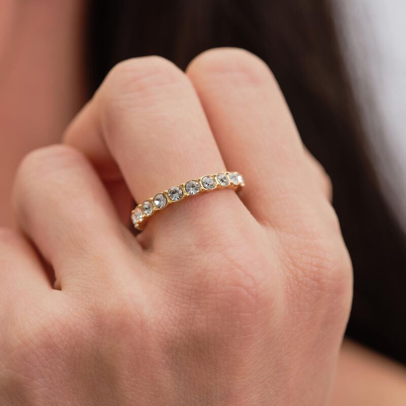 Anillo De Compromiso Luckyly Iria Ba&ntilde;o Oro 18k ... image number null