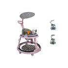 Andadera Panda Led Musical Plegable 6 Ruedas 360&deg; Con Bast&oacute;n Y Sombra Ni&ntilde;os 7-15 Meses Rosa