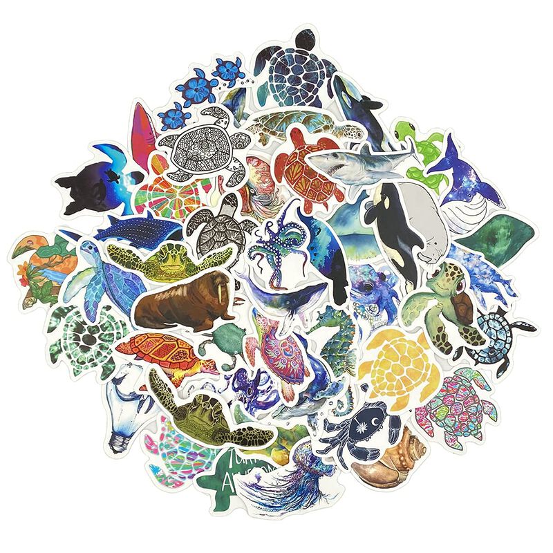 Pegatina Aowplc Ocean Animal, Vinilo Impermeabl... image number null