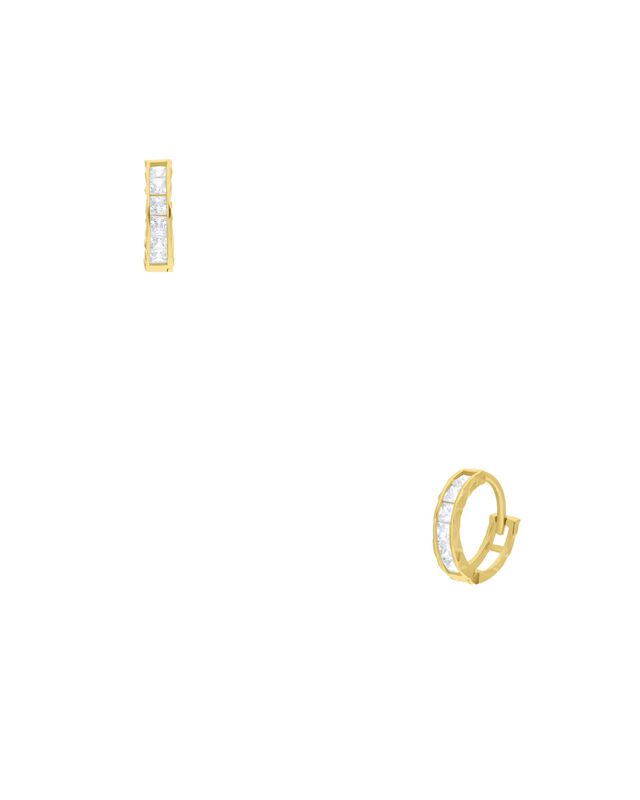 Arracadas De Oro Amarillo 14k Con Zirconias (9m... image number null