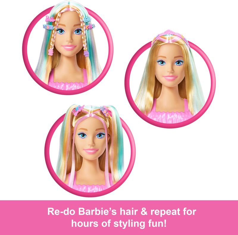 Mu&ntilde;eca Barbie Styling Head De Cabello Rubio Con... image number null