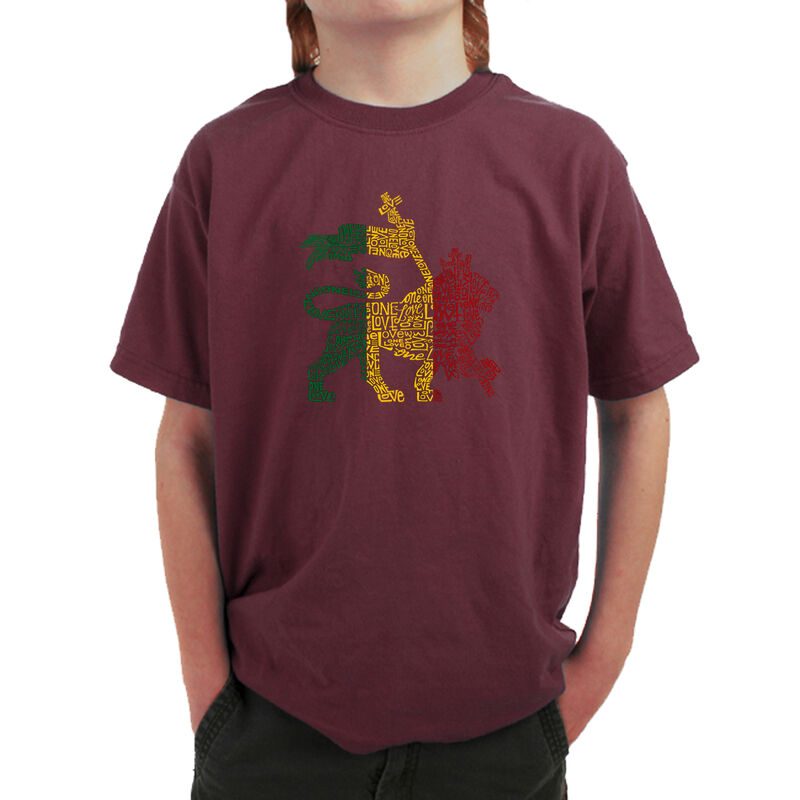 Camiseta Word Art Para Ni&ntilde;o - Le&oacute;n Rasta &middot; One ... image number null