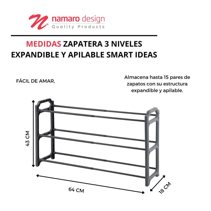 Zapatera 3 Niveles Expandible Y Apilable Smart ... image number null