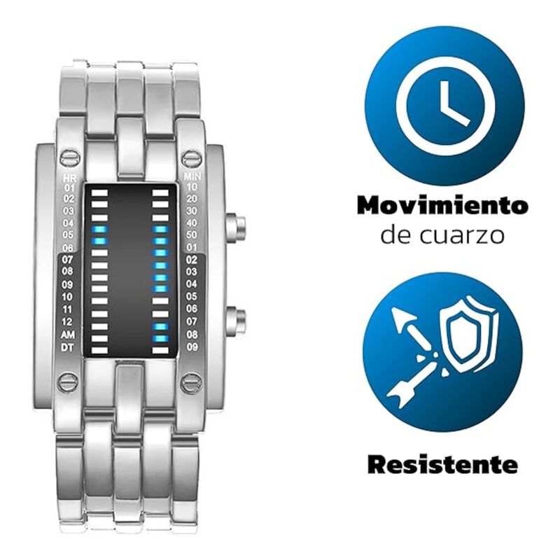 Reloj  Binario LED para Hombre Bluelander image number null